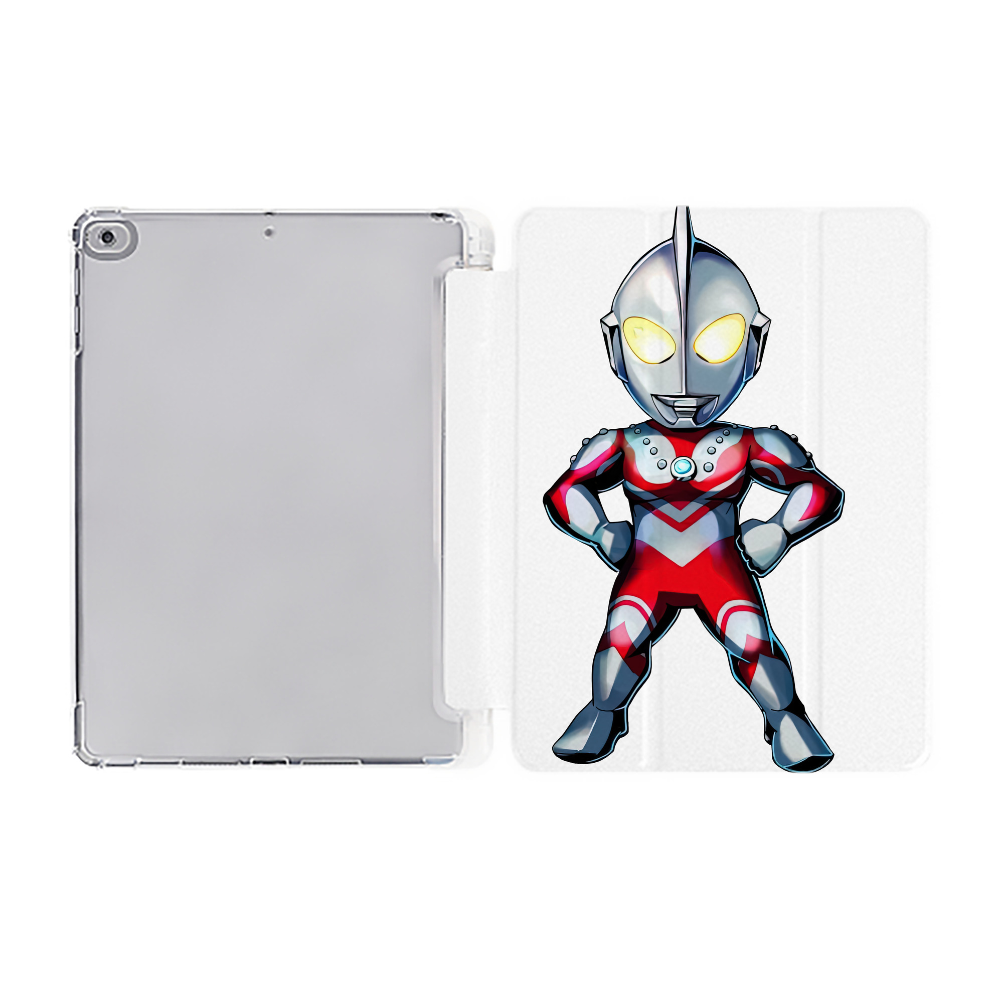 （画像用） ウルトラマン Ultraman IPad ケース ペン収納付き 三つ折りスタンド PUレザー×シリコン 対応機種9.5/10.5/10.9インチ